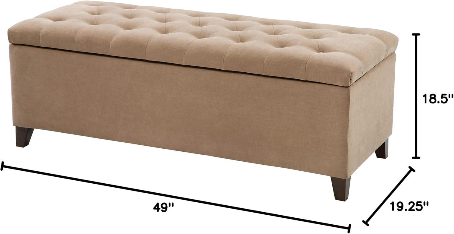 imageMadison Park Entryway Accent Bench for Living Room Flip Top Storage Chest Shandra Tufted Top Upholstered Storage Bench End of Bed for Bedroom Furniture Indoor Seating 49quotWide BlueSand