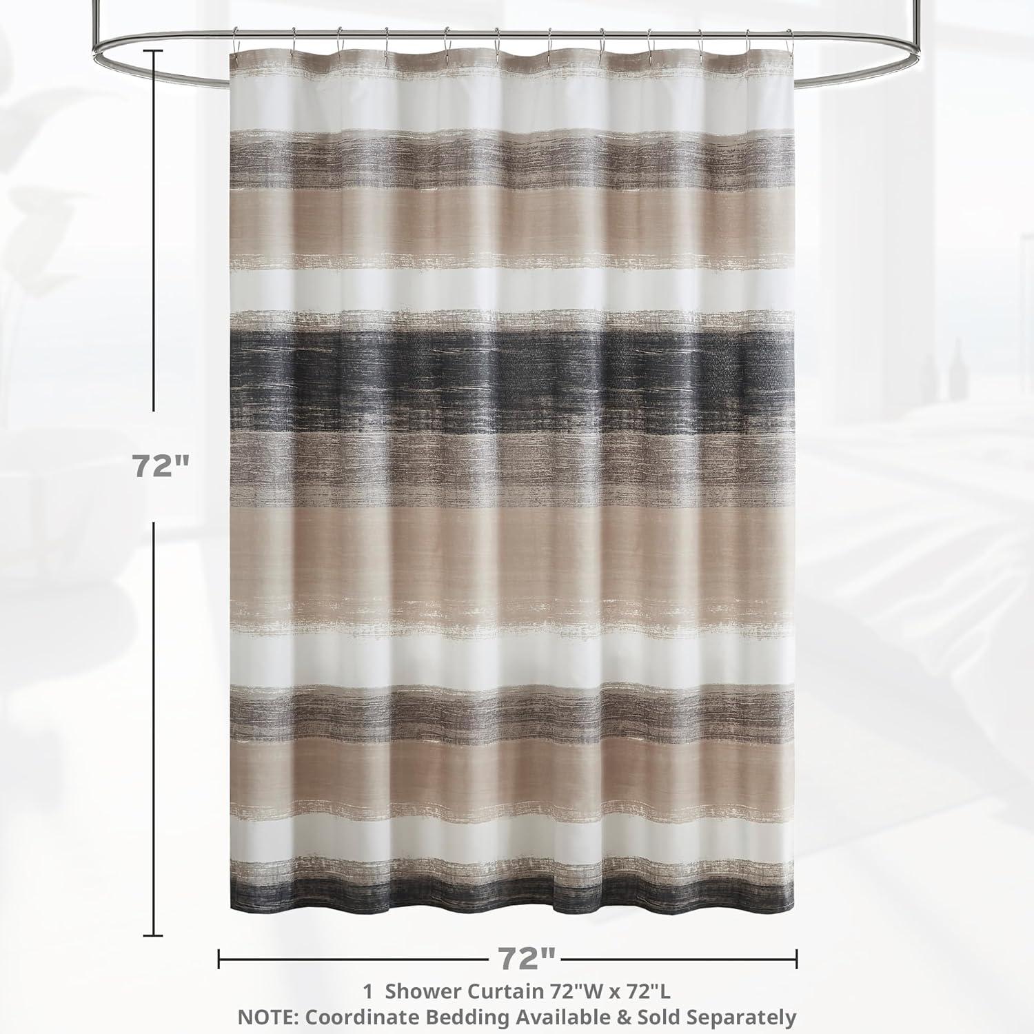 imageMadison Park Essentials Shower Curtain Watercolor Print Multi Blue Shower Curtain for Bath Room Modern Bathroom Dcor Machine Washable Microfiber Fabric Shower Curtain Saben 72x72 AquaGreyTaupeBlack