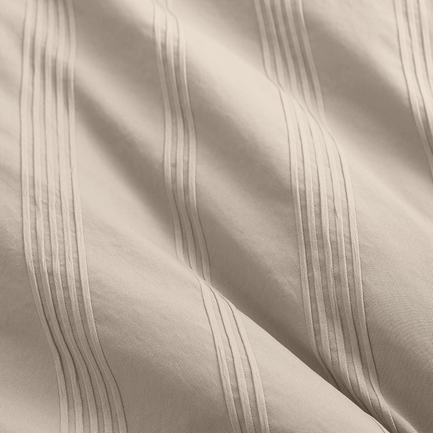 imageMadison Park Essentials Striped Duvet Cover Set Queen Modern Minimalist Bedding Set with Premium Jacquard Stripe 3 Pieces Duvet Cover Reversible with Zipper Closure ampamp Corner TiesWhiteNeutral