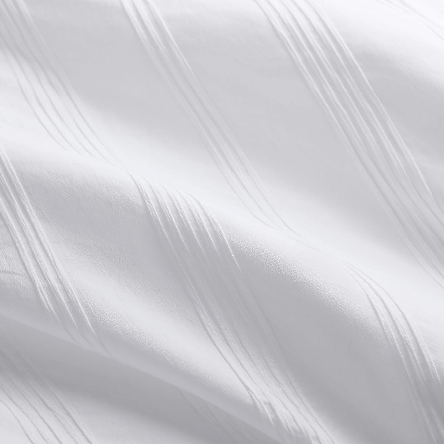 imageMadison Park Essentials Striped Duvet Cover Set Queen Modern Minimalist Bedding Set with Premium Jacquard Stripe 3 Pieces Duvet Cover Reversible with Zipper Closure ampamp Corner TiesWhiteWhite