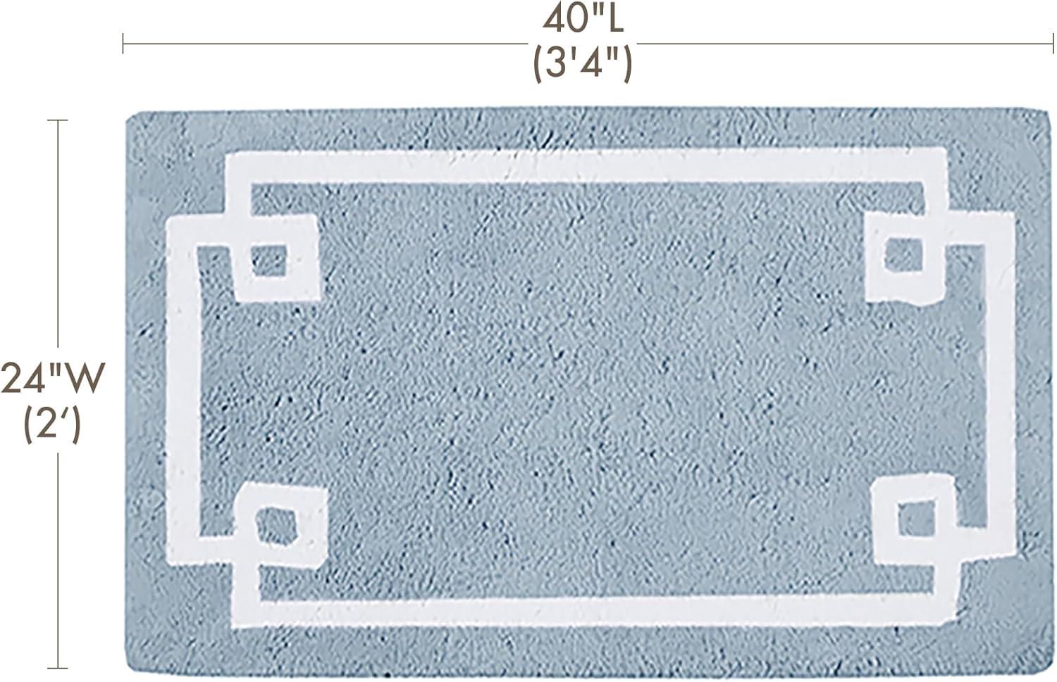 imageMadison Park Evan Cotton Tufted Washable Bath Mat Luxury Solid Bathroom Rugs 20quot x 30quot GreyBlue