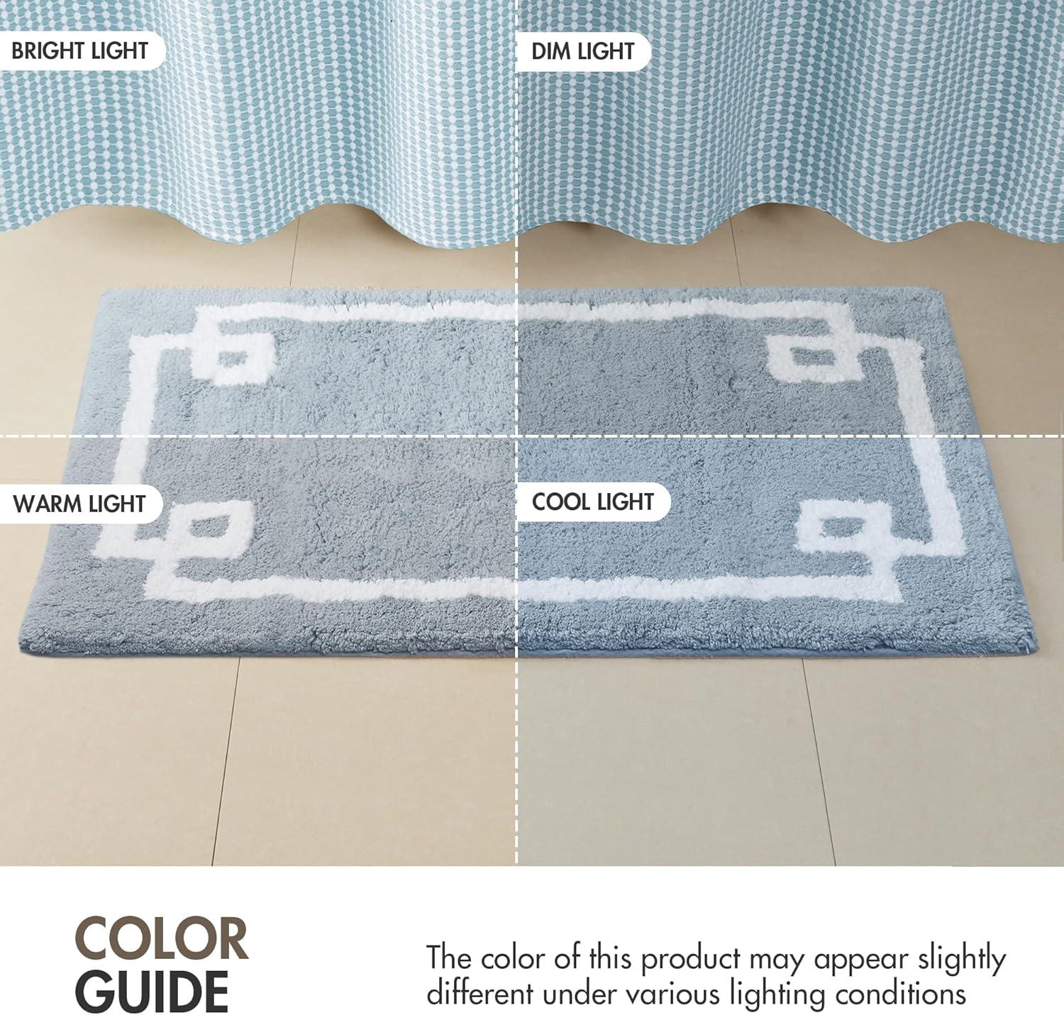 imageMadison Park Evan Cotton Tufted Washable Bath Mat Luxury Solid Bathroom Rugs 20quot x 30quot GreyBlue