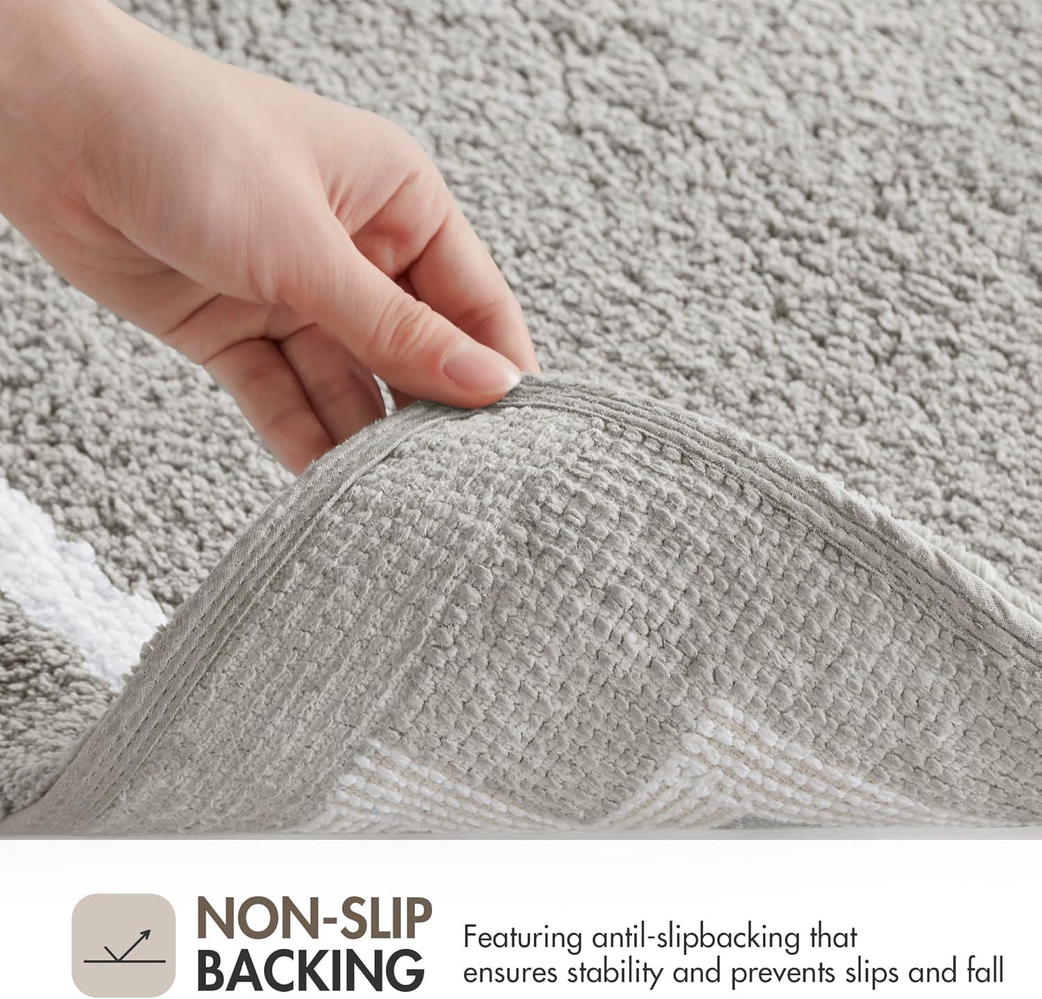 imageMadison Park Evan Cotton Tufted Washable Bath Mat Luxury Solid Bathroom Rugs 20quot x 30quot GreyGrey