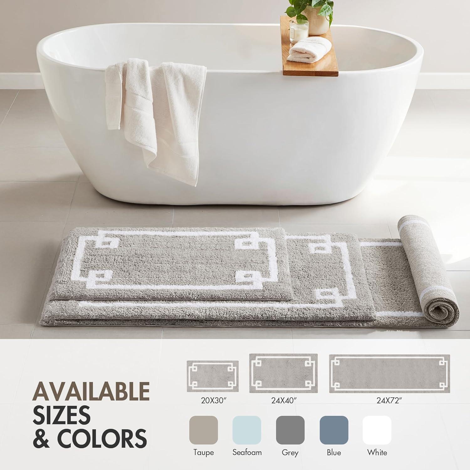 imageMadison Park Evan Cotton Tufted Washable Bath Mat Luxury Solid Bathroom Rugs 20quot x 30quot GreyGrey