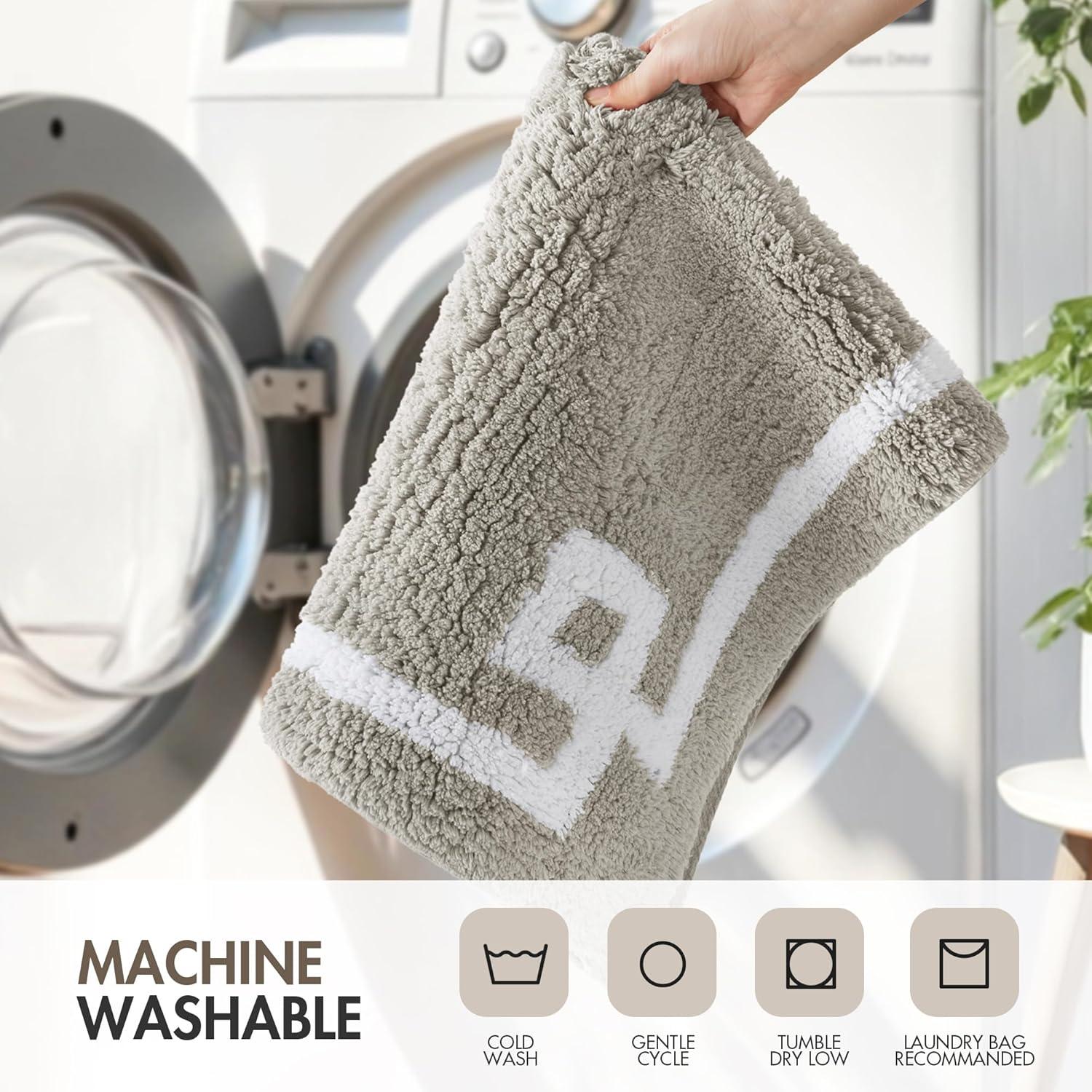 imageMadison Park Evan Cotton Tufted Washable Bath Mat Luxury Solid Bathroom Rugs 20quot x 30quot GreyGrey