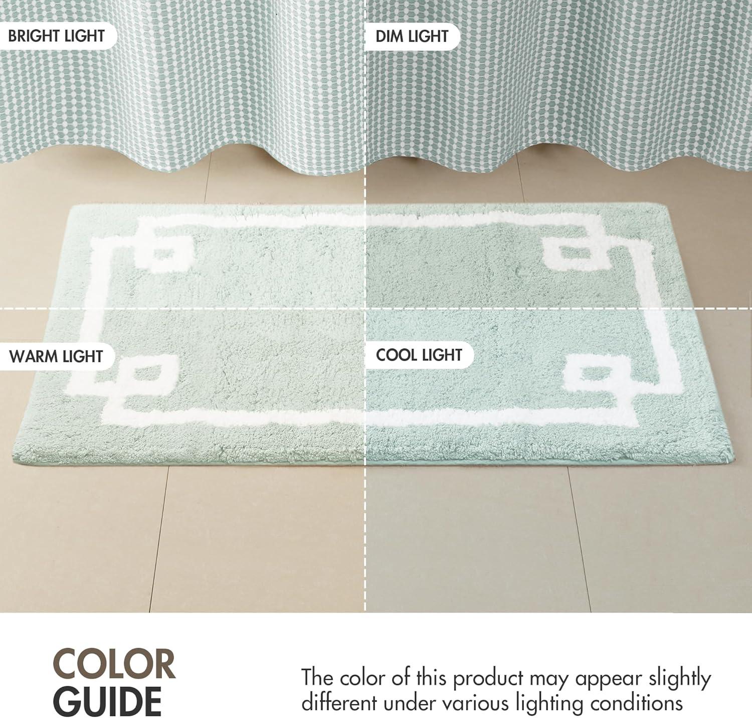 imageMadison Park Evan Cotton Tufted Washable Bath Mat Luxury Solid Bathroom Rugs 20quot x 30quot GreySeafoam