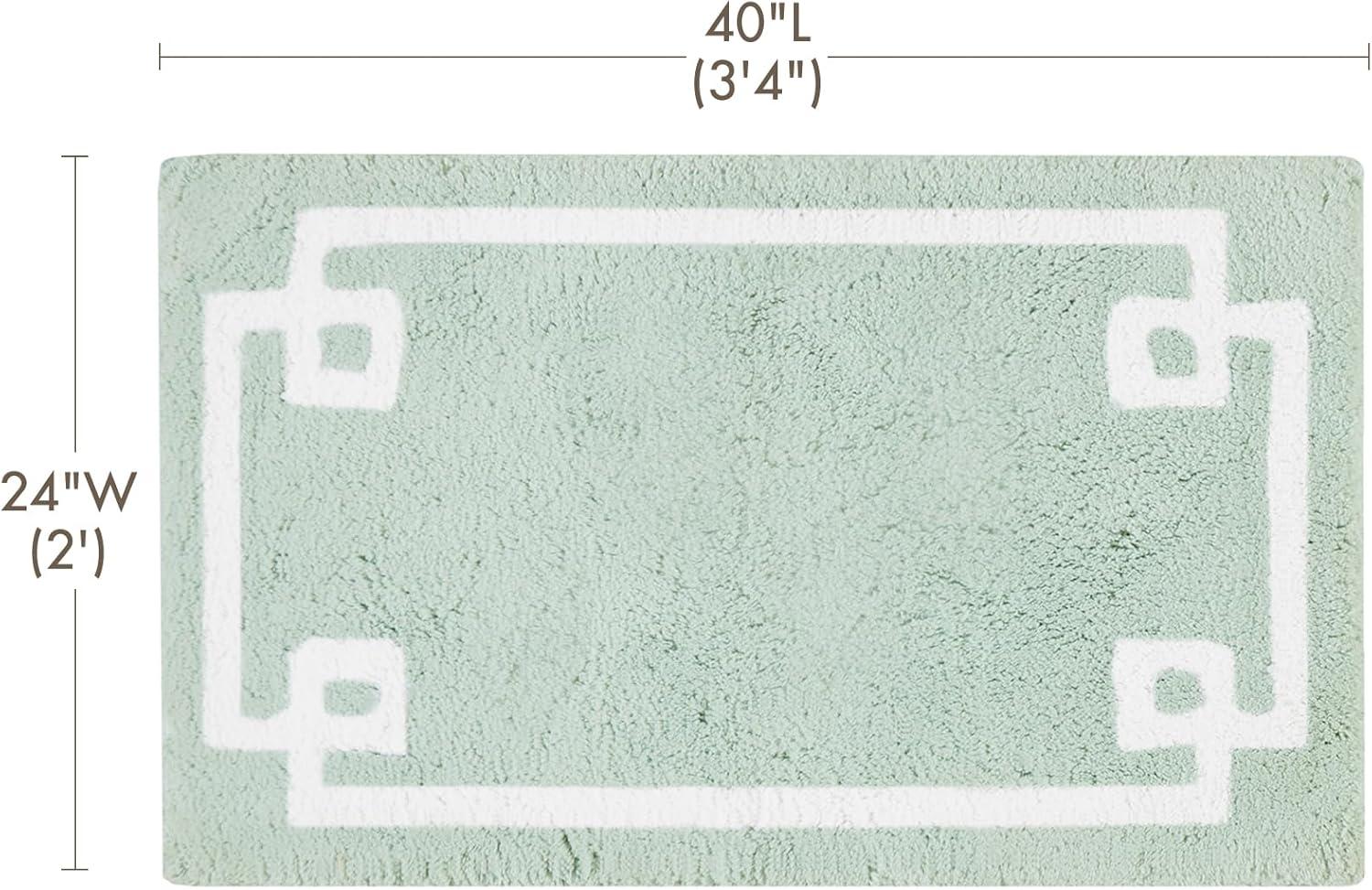 imageMadison Park Evan Cotton Tufted Washable Bath Mat Luxury Solid Bathroom Rugs 20quot x 30quot GreySeafoam