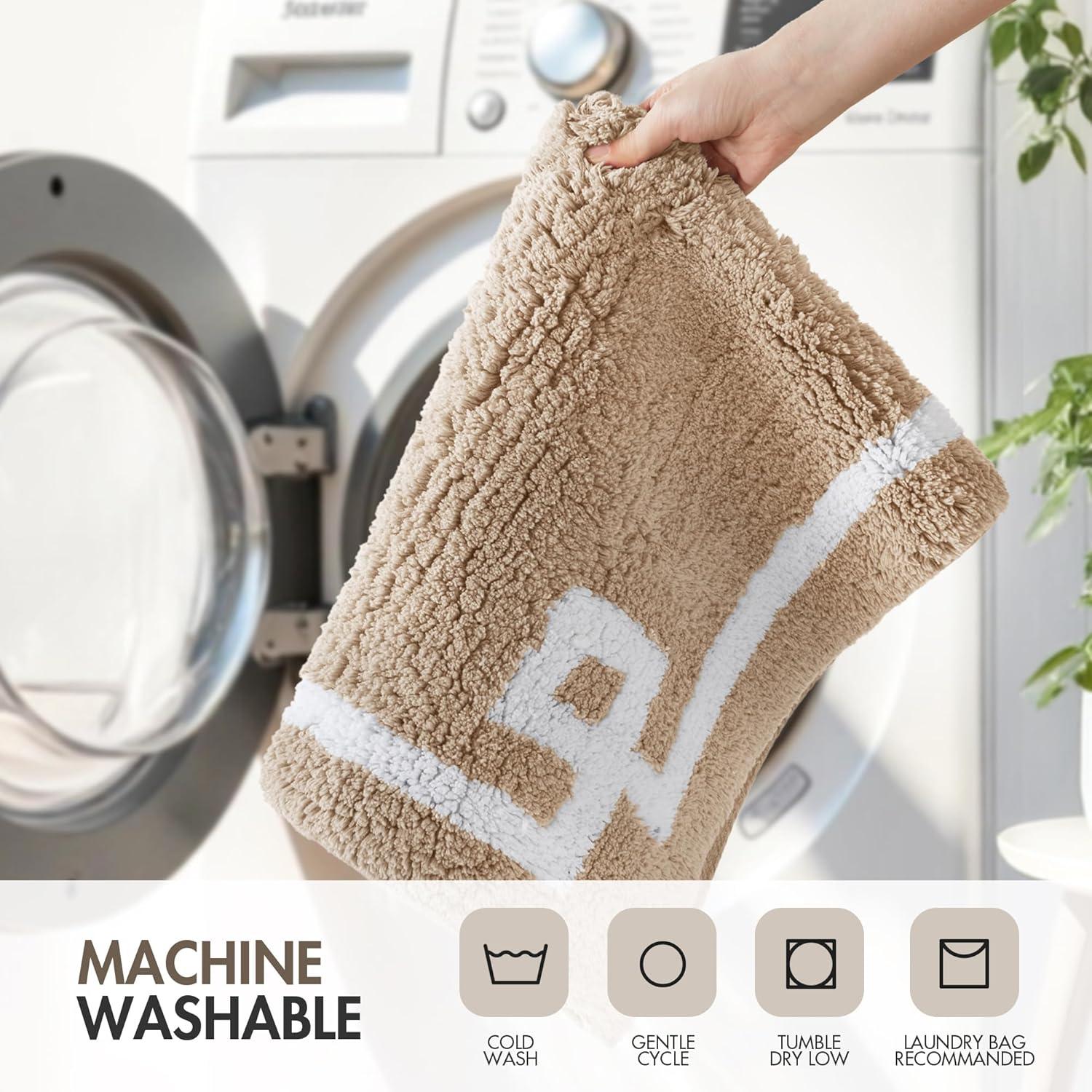 imageMadison Park Evan Cotton Tufted Washable Bath Mat Luxury Solid Bathroom Rugs 20quot x 30quot GreyTaupe