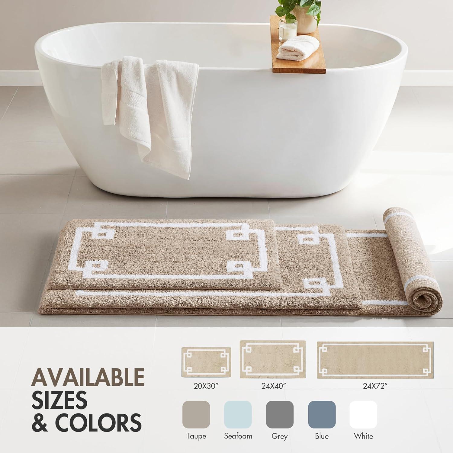 imageMadison Park Evan Cotton Tufted Washable Bath Mat Luxury Solid Bathroom Rugs 20quot x 30quot GreyTaupe