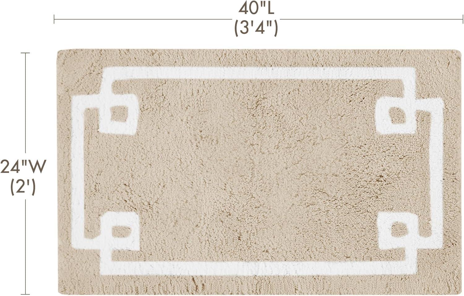 imageMadison Park Evan Cotton Tufted Washable Bath Mat Luxury Solid Bathroom Rugs 20quot x 30quot GreyTaupe