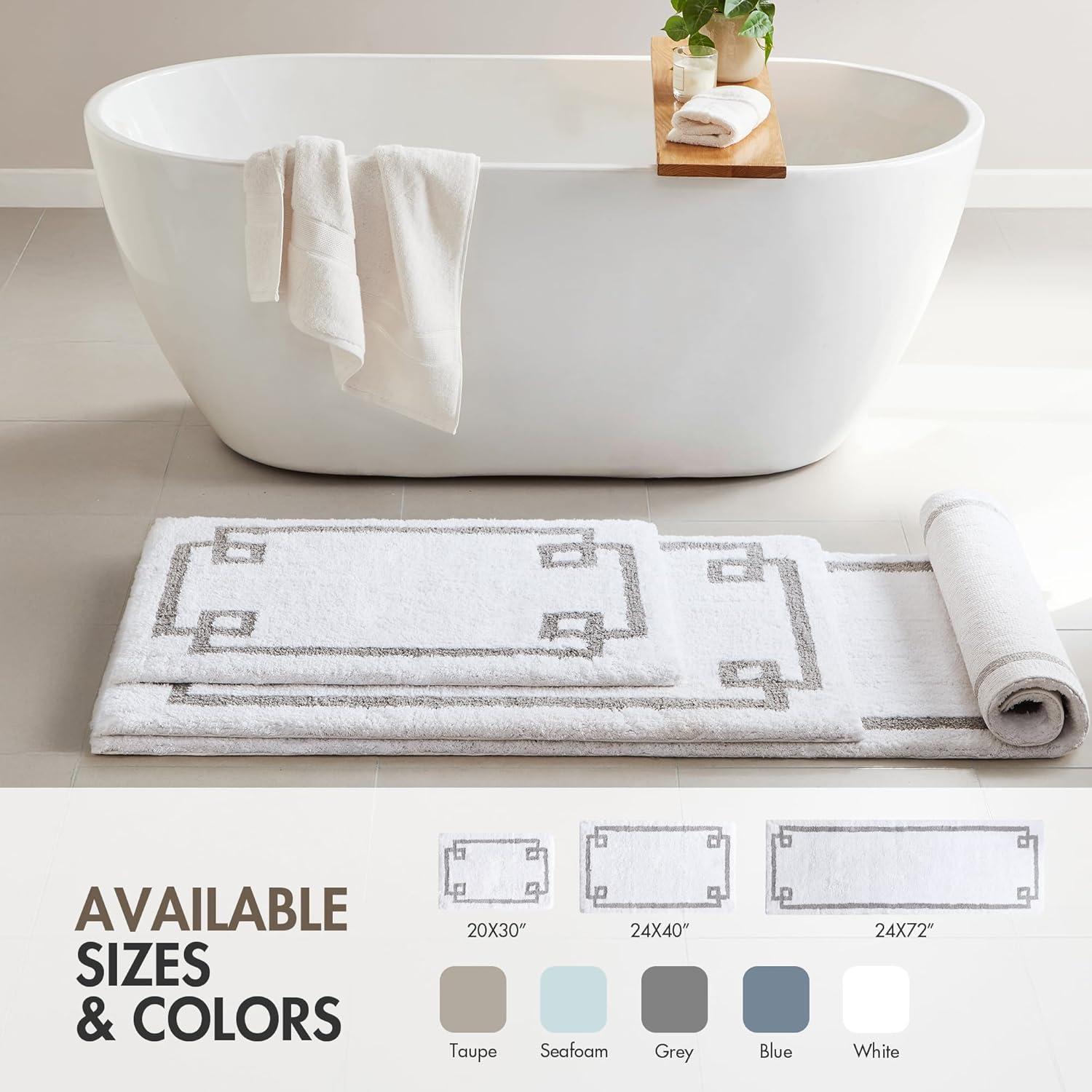 imageMadison Park Evan Cotton Tufted Washable Bath Mat Luxury Solid Bathroom Rugs 20quot x 30quot GreyWhite