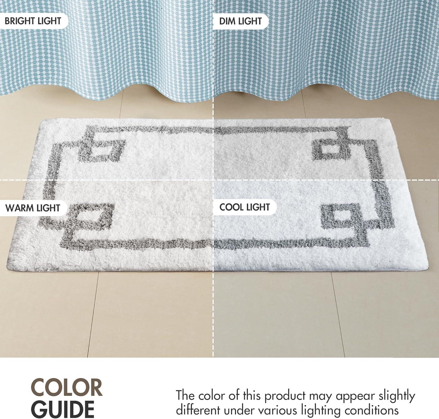 imageMadison Park Evan Cotton Tufted Washable Bath Mat Luxury Solid Bathroom Rugs 20quot x 30quot GreyWhite