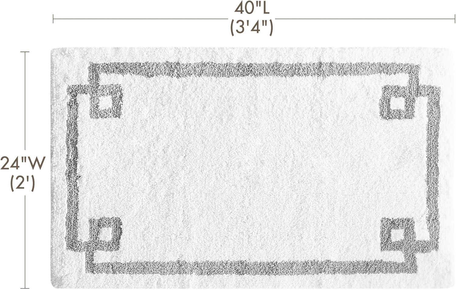 imageMadison Park Evan Cotton Tufted Washable Bath Mat Luxury Solid Bathroom Rugs 20quot x 30quot GreyWhite