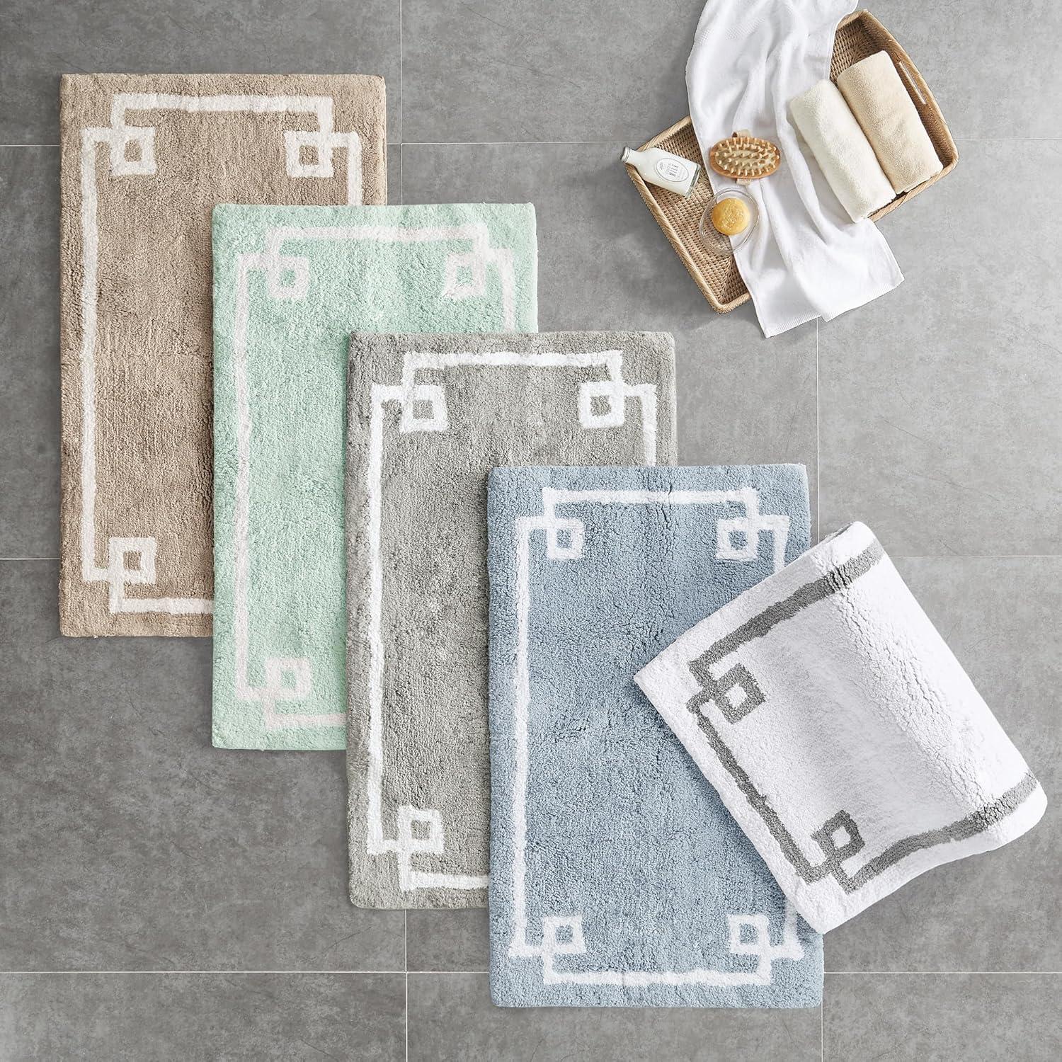 imageMadison Park Evan Cotton Tufted Washable Bath Mat Luxury Solid Bathroom Rugs 20quot x 30quot GreyWhite