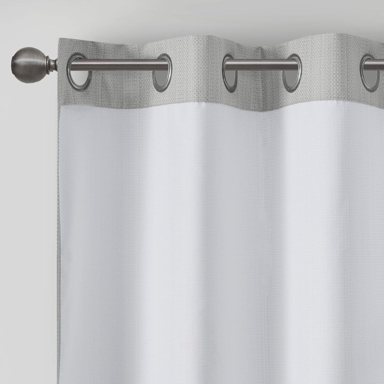 imageMadison Park Galen Basketweave 2Panel Pack Window Curtain Room Darkening Grommet Top Easy to Hang Fits up to 125quot Diameter Rod 40quot W x 84quot H IvoryBasketweave Grey