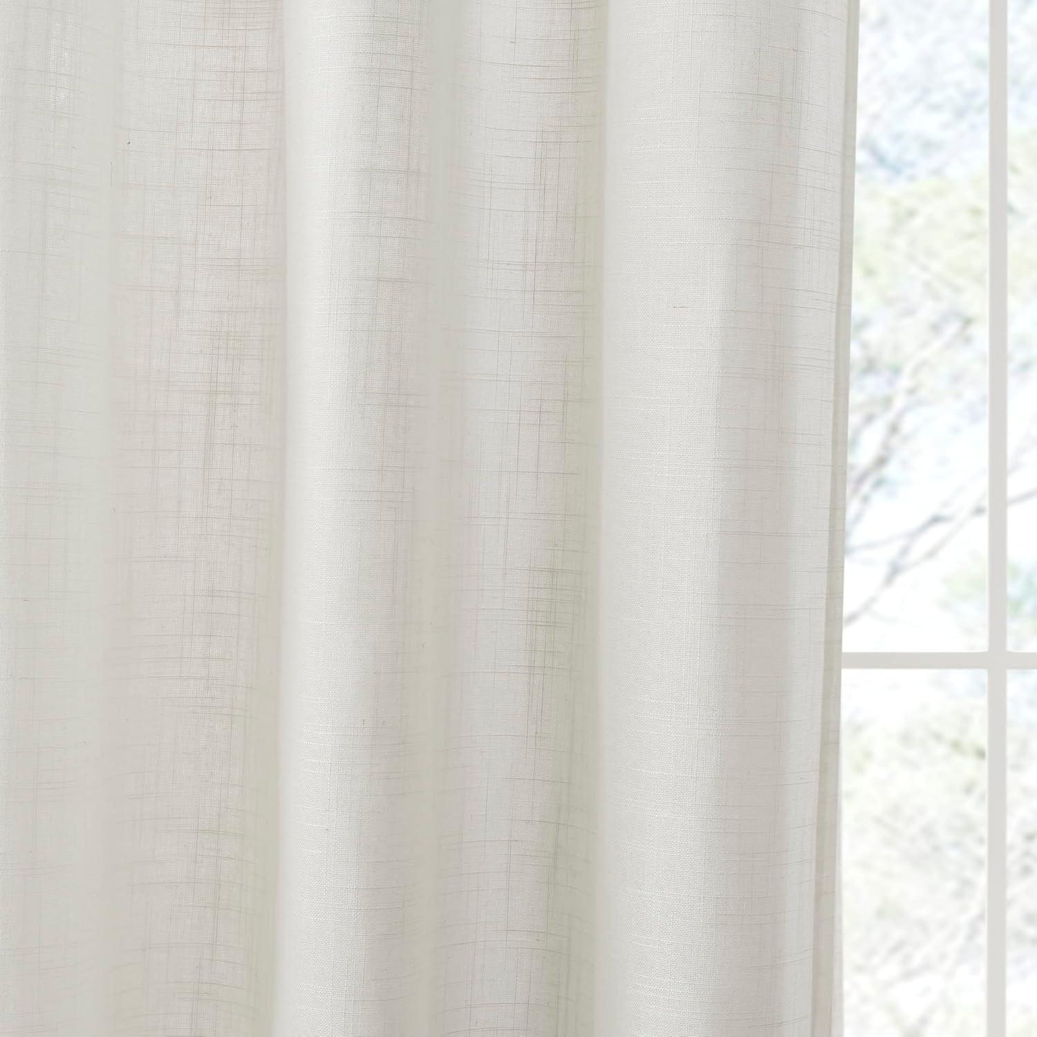 imageMadison Park Galen Basketweave 2Panel Pack Window Curtain Room Darkening Grommet Top Easy to Hang Fits up to 125quot Diameter Rod 40quot W x 84quot H IvoryLinen Blend Ivory