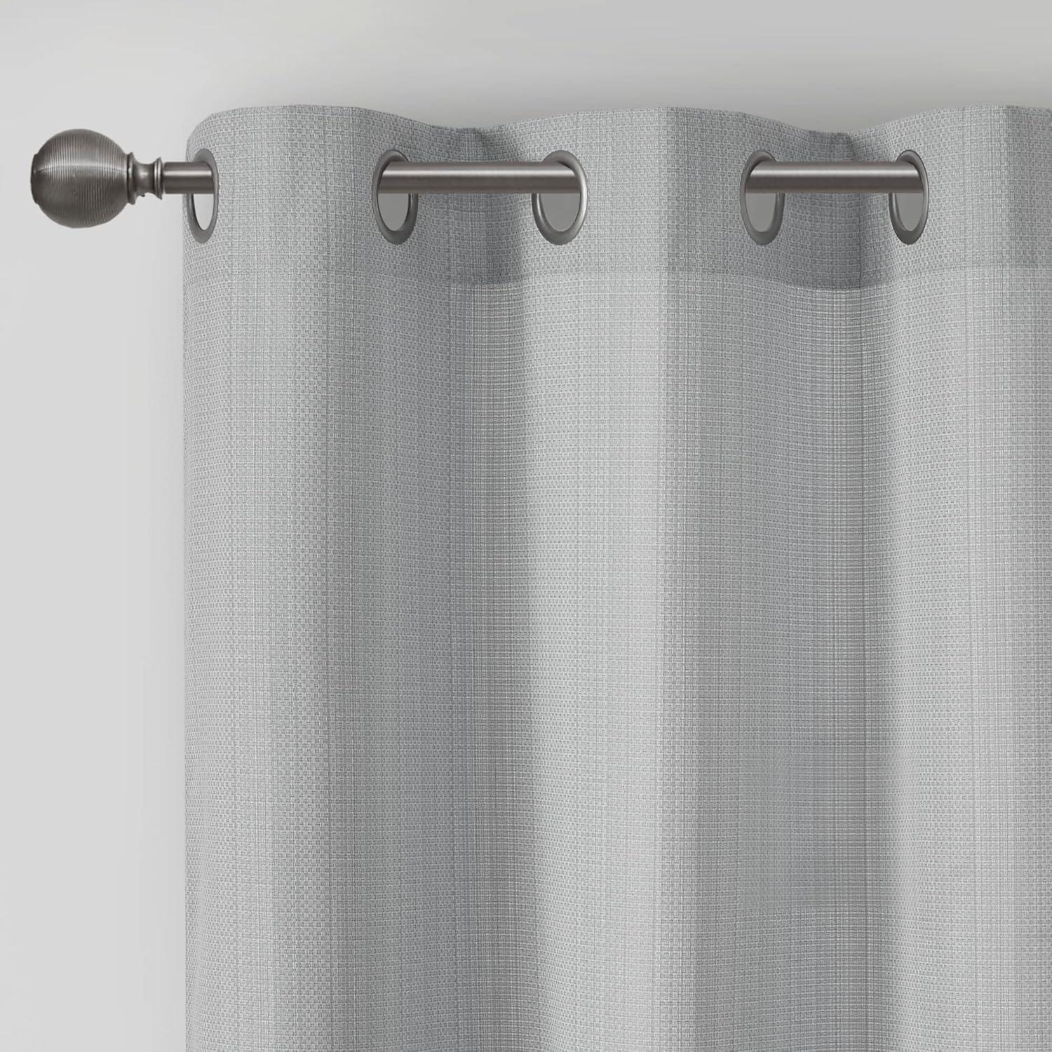 imageMadison Park Galen Basketweave 2Panel Pack Window Curtain Room Darkening Grommet Top Easy to Hang Fits up to 125quot Diameter Rod 40quot W x 84quot H IvoryBasketweave Grey