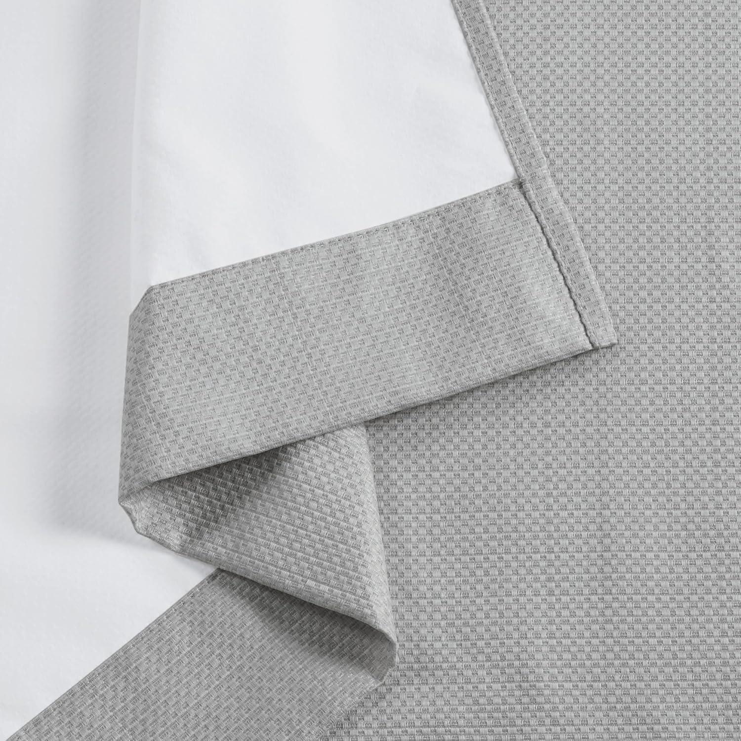 imageMadison Park Galen Basketweave 2Panel Pack Window Curtain Room Darkening Grommet Top Easy to Hang Fits up to 125quot Diameter Rod 40quot W x 84quot H IvoryBasketweave Grey