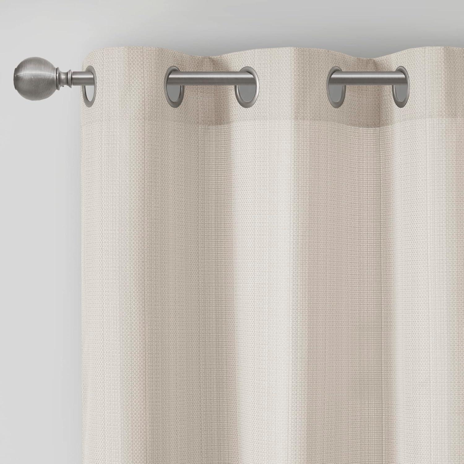 imageMadison Park Galen Basketweave 2Panel Pack Window Curtain Room Darkening Grommet Top Easy to Hang Fits up to 125quot Diameter Rod 40quot W x 84quot H IvoryBasketweave Ivory