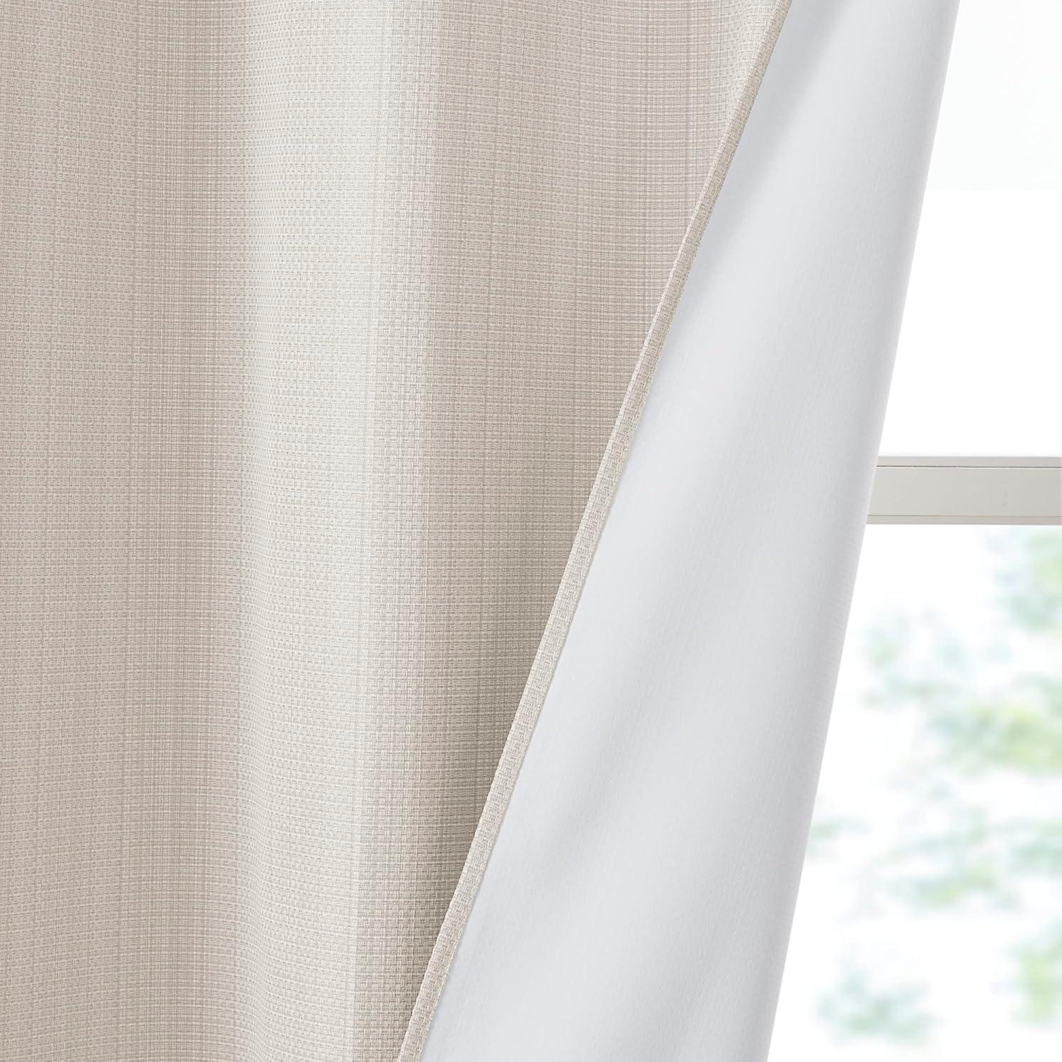 imageMadison Park Galen Basketweave 2Panel Pack Window Curtain Room Darkening Grommet Top Easy to Hang Fits up to 125quot Diameter Rod 40quot W x 84quot H IvoryBasketweave Ivory