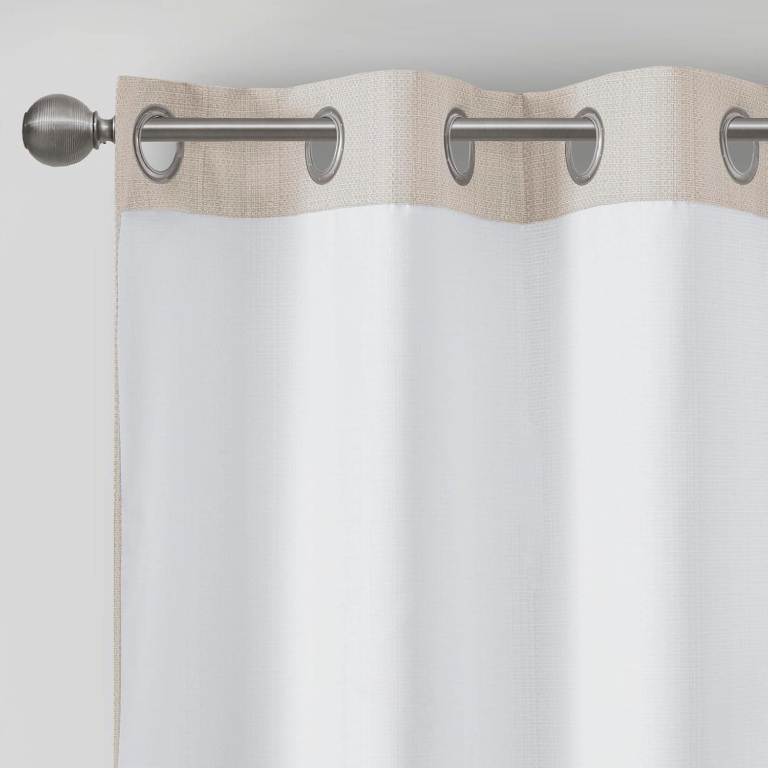 imageMadison Park Galen Basketweave 2Panel Pack Window Curtain Room Darkening Grommet Top Easy to Hang Fits up to 125quot Diameter Rod 40quot W x 84quot H IvoryBasketweave Ivory