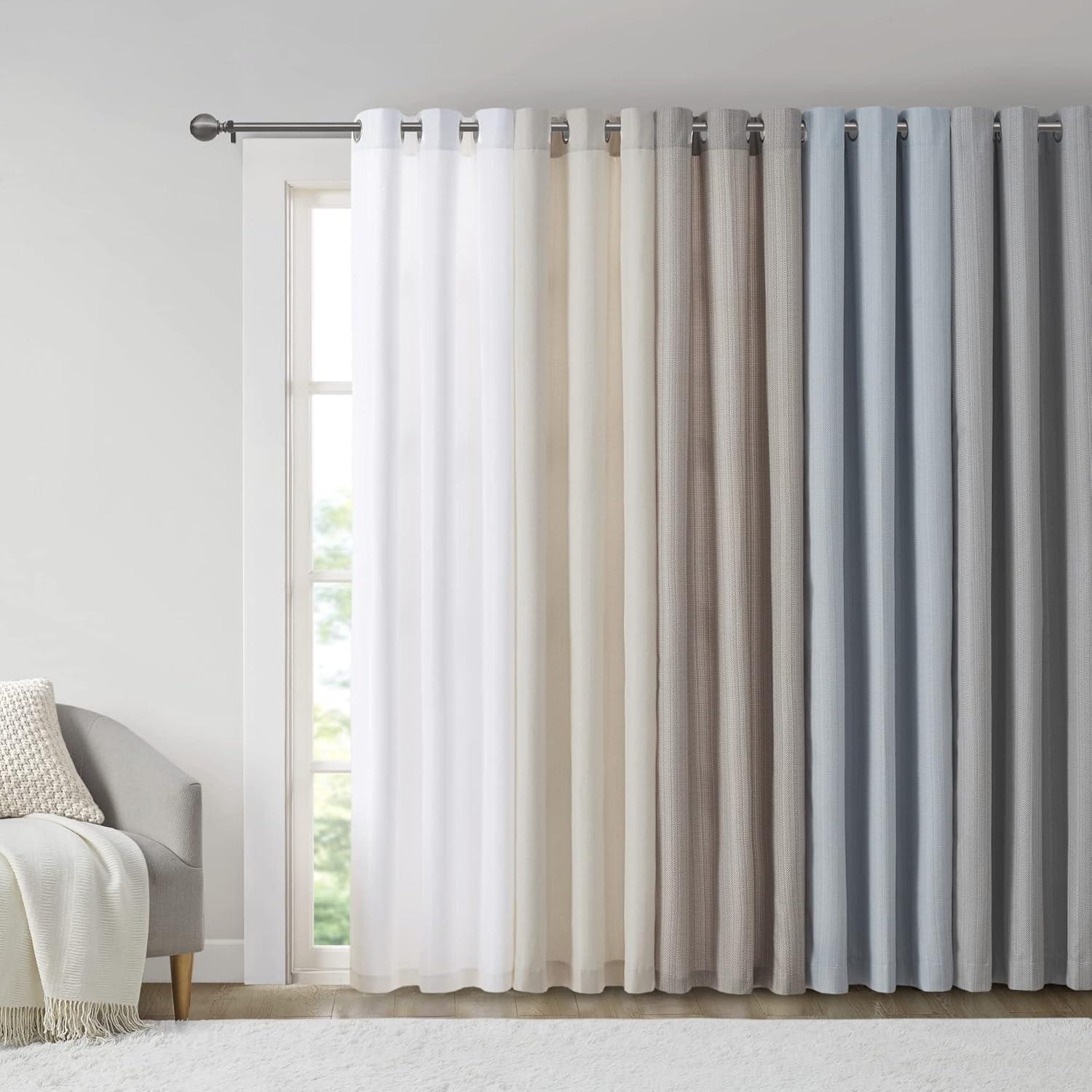 imageMadison Park Galen Basketweave 2Panel Pack Window Curtain Room Darkening Grommet Top Easy to Hang Fits up to 125quot Diameter Rod 40quot W x 84quot H IvoryBasketweave Grey