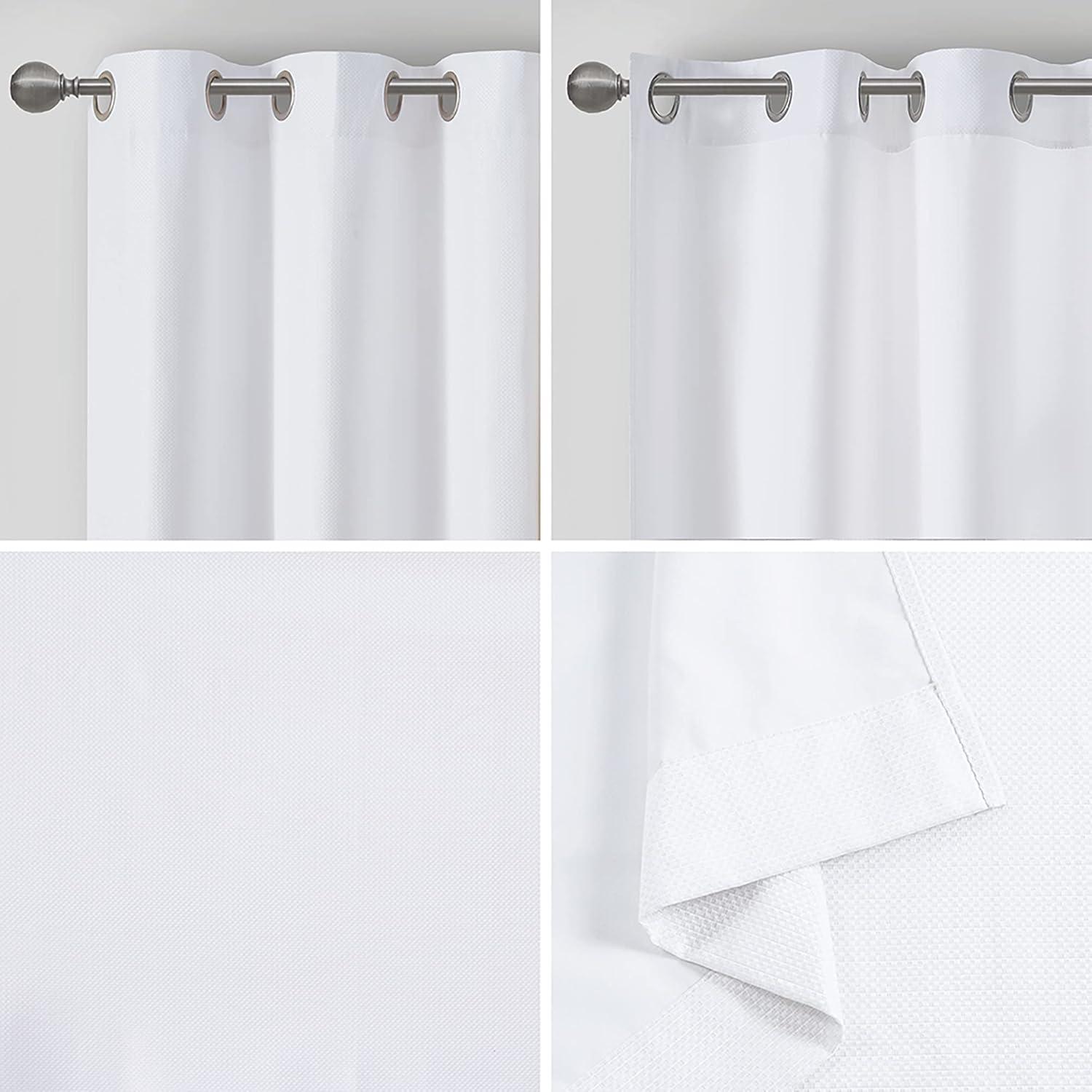 imageMadison Park Galen Basketweave 2Panel Pack Window Curtain Room Darkening Grommet Top Easy to Hang Fits up to 125quot Diameter Rod 40quot W x 84quot H IvoryBasketweave White