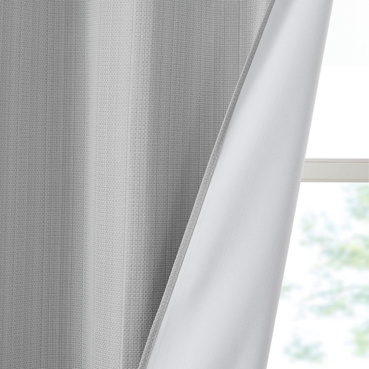 imageMadison Park Galen Basketweave 2Panel Pack Window Curtain Room Darkening Grommet Top Easy to Hang Fits up to 125quot Diameter Rod 40quot W x 84quot H IvoryBasketweave Grey