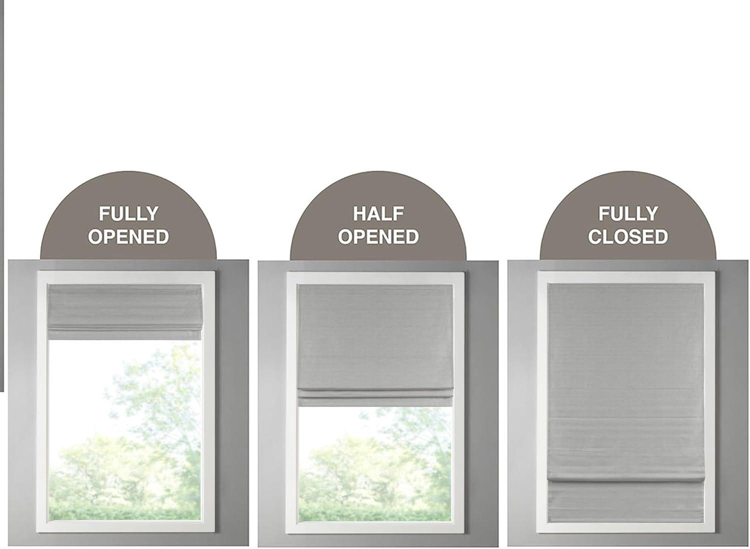 imageMadison Park Galen Matte White Cordless Roman Shades Fabric Privacy Single Panel Darkening Energy Efficient Thermal Insulated Window Blind Treatment for Home Living Room Decor 23quot W x 64quot HPrinted Faux Silk Grey