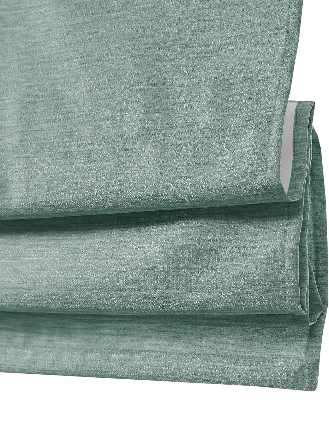 imageMadison Park Galen Matte White Cordless Roman Shades Fabric Privacy Single Panel Darkening Energy Efficient Thermal Insulated Window Blind Treatment for Home Living Room Decor 23quot W x 64quot HPrinted Faux Silk Green