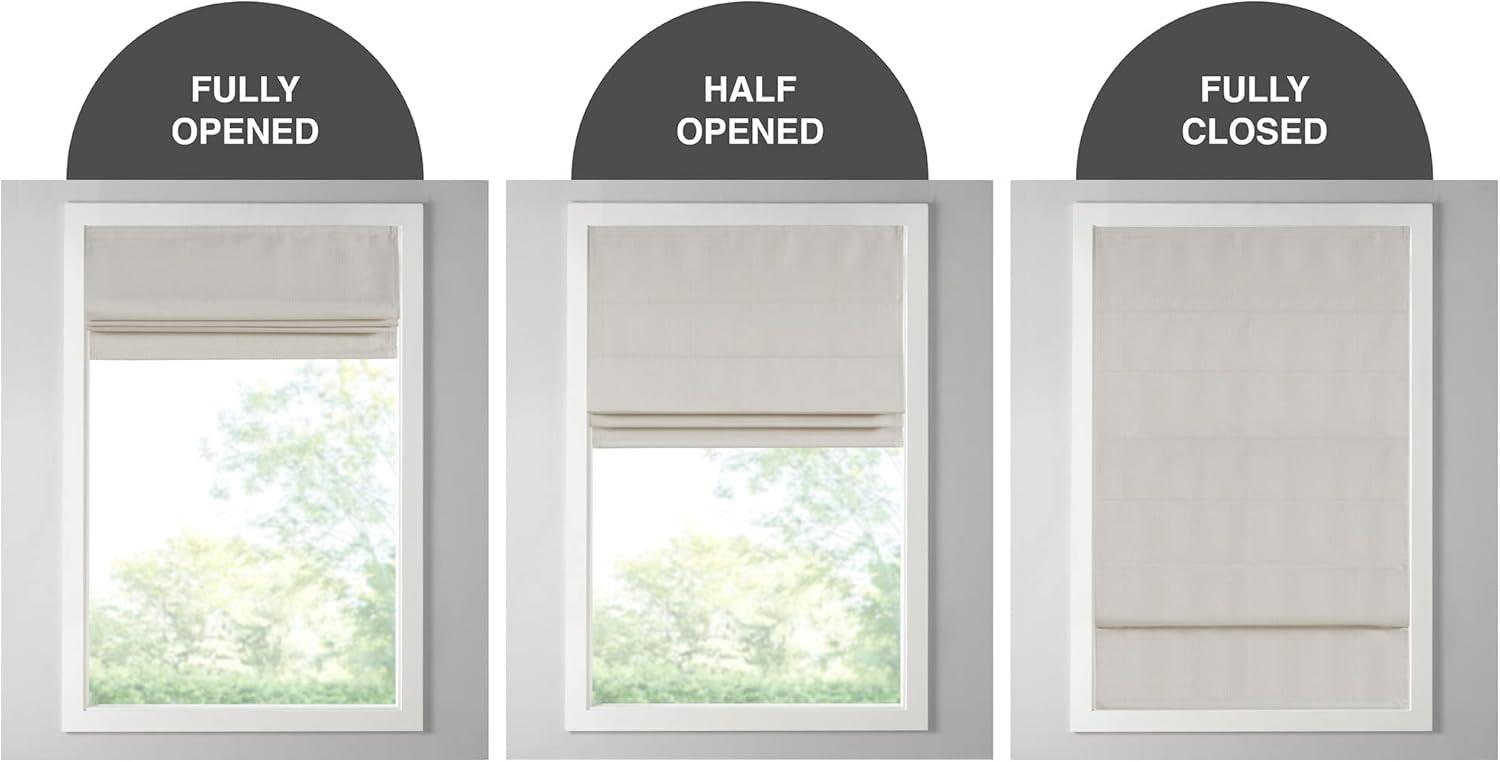 imageMadison Park Galen Matte White Cordless Roman Shades Fabric Privacy Single Panel Darkening Energy Efficient Thermal Insulated Window Blind Treatment for Home Living Room Decor 23quot W x 64quot HBasketweave Sheen Ivory