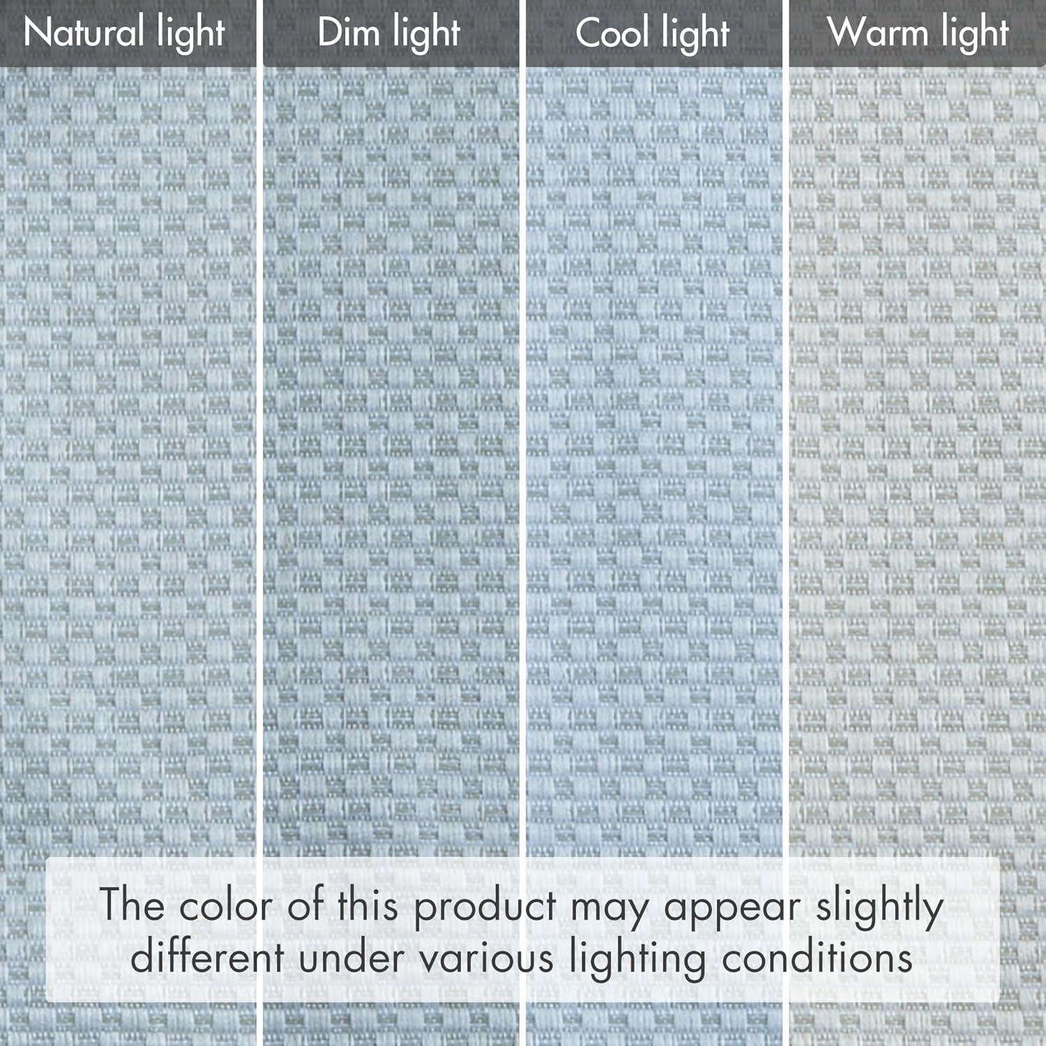 imageMadison Park Galen Matte White Cordless Roman Shades Fabric Privacy Single Panel Darkening Energy Efficient Thermal Insulated Window Blind Treatment for Home Living Room Decor 23quot W x 64quot HBasketweave Sheen Blue