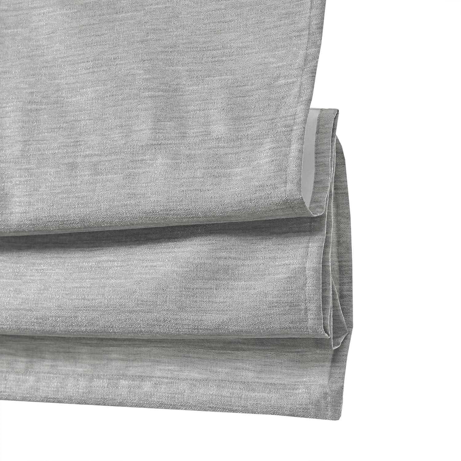 imageMadison Park Galen Matte White Cordless Roman Shades Fabric Privacy Single Panel Darkening Energy Efficient Thermal Insulated Window Blind Treatment for Home Living Room Decor 23quot W x 64quot HPrinted Faux Silk Grey