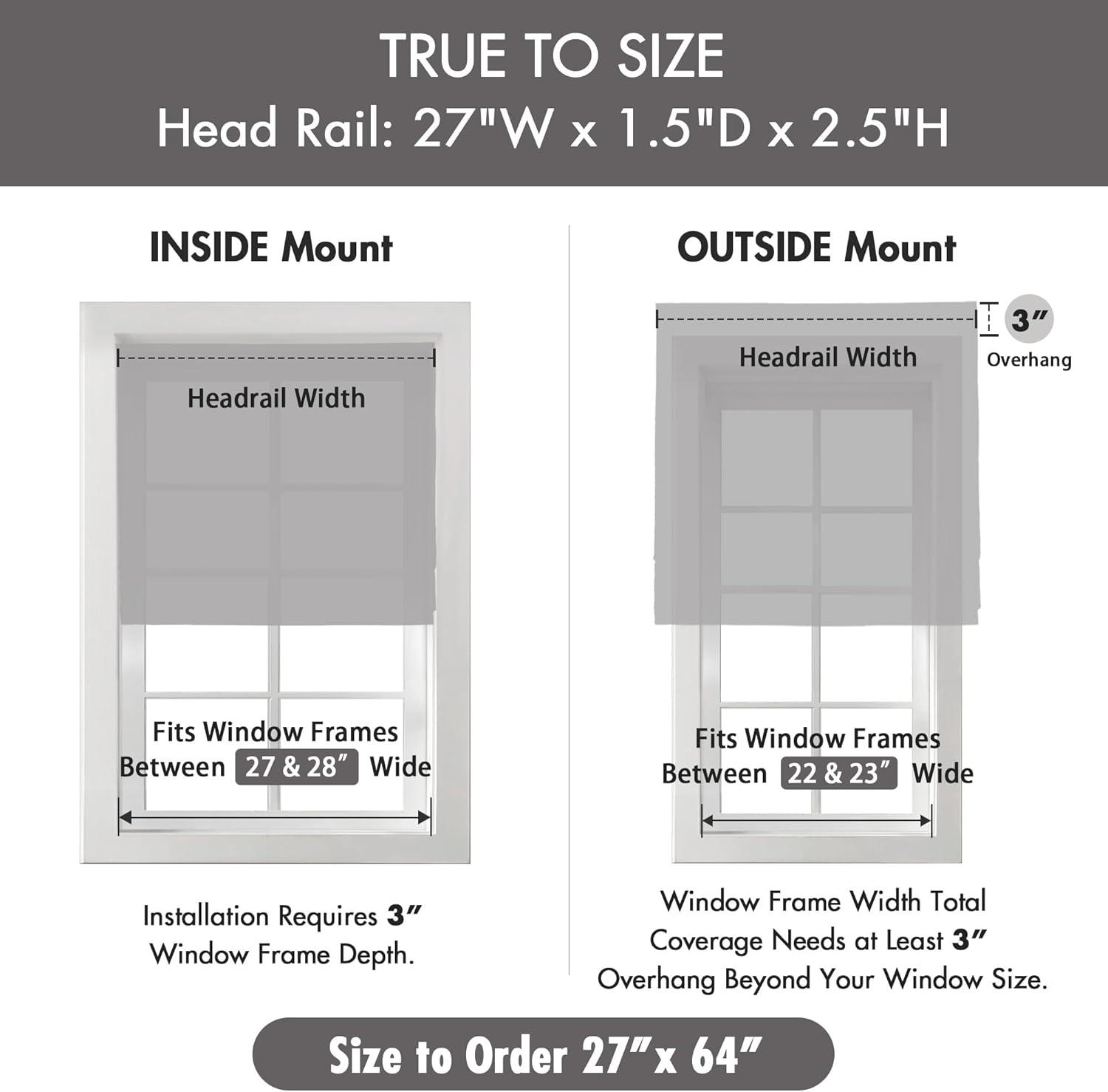 imageMadison Park Galen Matte White Cordless Roman Shades Fabric Privacy Single Panel Darkening Energy Efficient Thermal Insulated Window Blind Treatment for Home Living Room Decor 23quot W x 64quot HBasketweave Sheen Grey