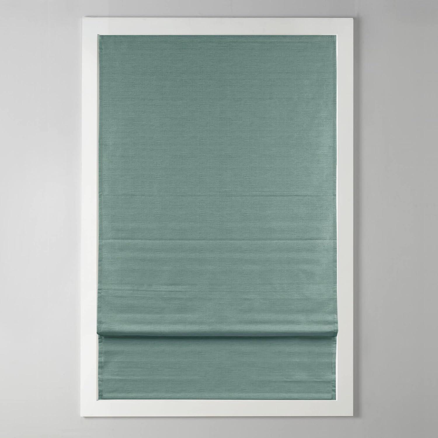 imageMadison Park Galen Matte White Cordless Roman Shades Fabric Privacy Single Panel Darkening Energy Efficient Thermal Insulated Window Blind Treatment for Home Living Room Decor 23quot W x 64quot HPrinted Faux Silk Green