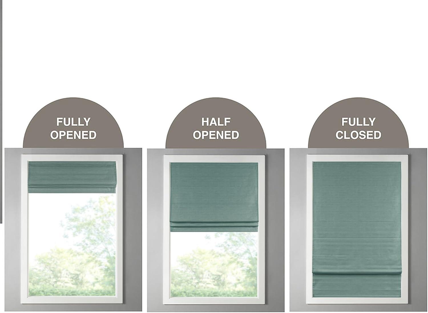 imageMadison Park Galen Matte White Cordless Roman Shades Fabric Privacy Single Panel Darkening Energy Efficient Thermal Insulated Window Blind Treatment for Home Living Room Decor 23quot W x 64quot HPrinted Faux Silk Green