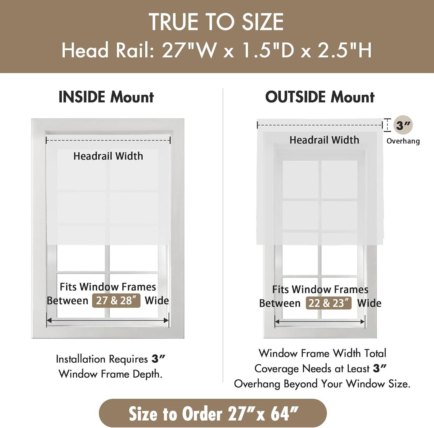 imageMadison Park Galen Matte White Cordless Roman Shades Fabric Privacy Single Panel Darkening Energy Efficient Thermal Insulated Window Blind Treatment for Home Living Room Decor 23quot W x 64quot HBasketweave Sheen White