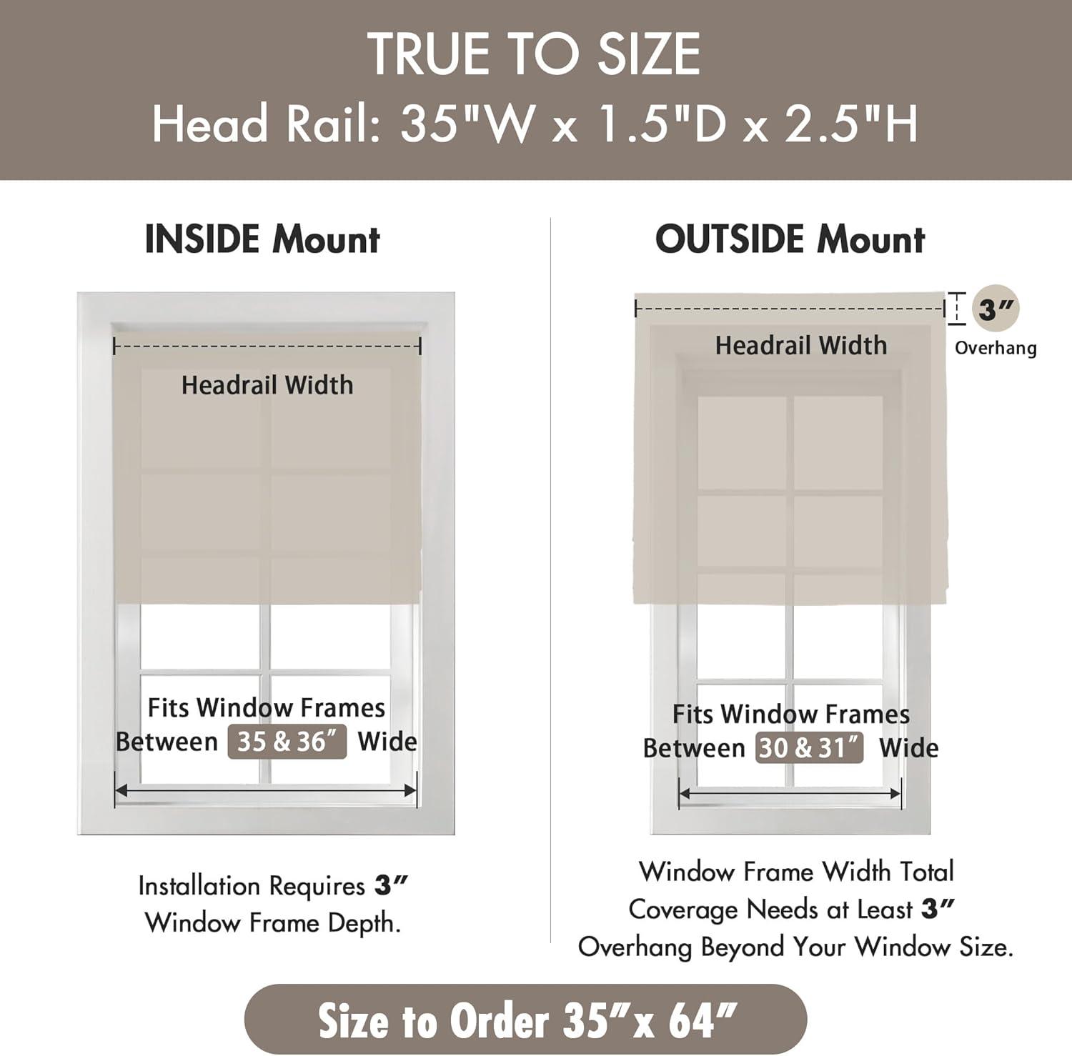 imageMadison Park Galen Matte White Cordless Roman Shades Fabric Privacy Single Panel Darkening Energy Efficient Thermal Insulated Window Blind Treatment for Home Living Room Decor 23quot W x 64quot HBasketweave Sheen Ivory