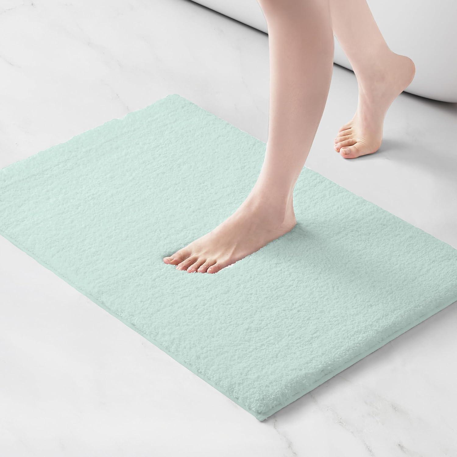 imageMadison Park Marshmallow Bathroom Rug Non Slip Luxrurious Plush Bath Mat Absorbent Quick Dry Spa Design Bath Room Dcor 24x40 GreySeafoam