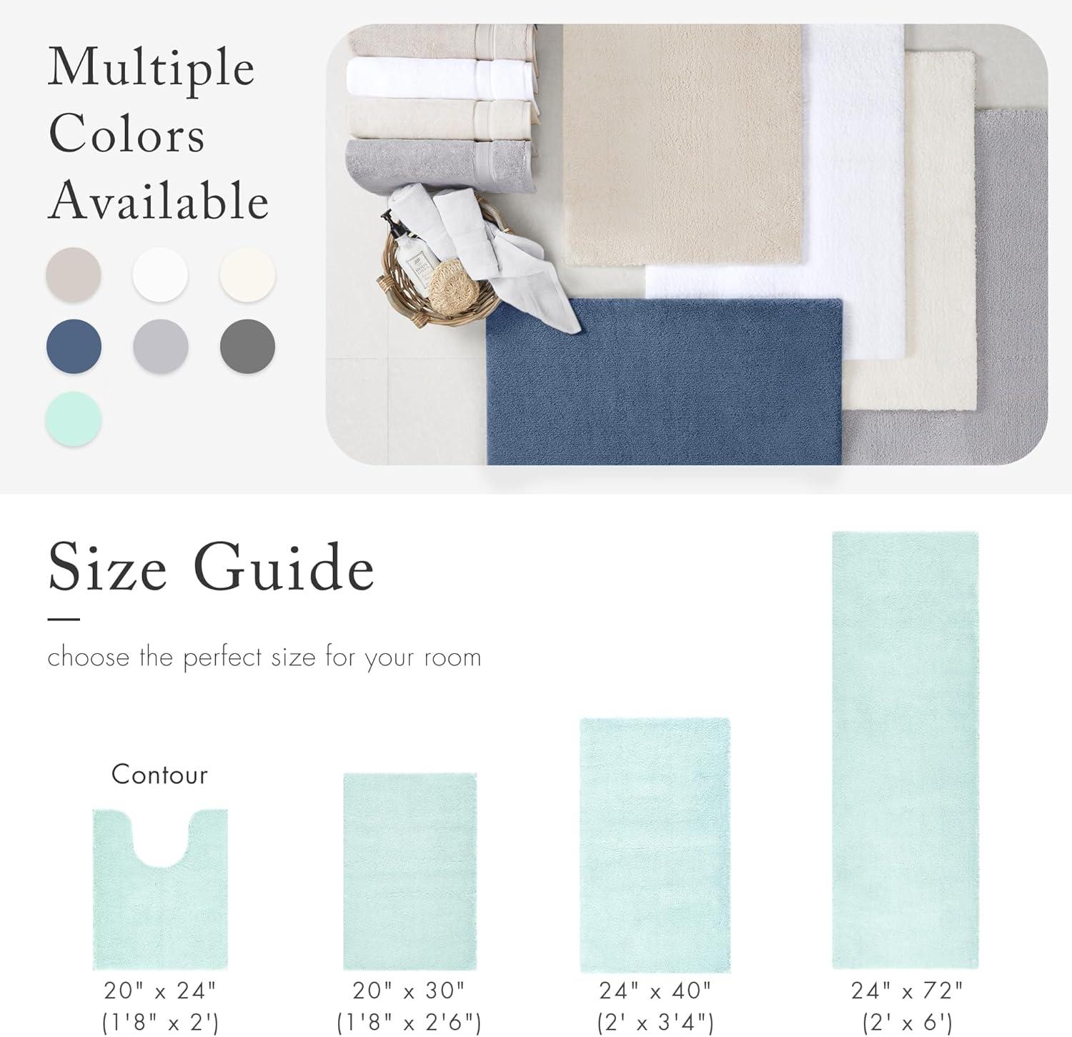imageMadison Park Marshmallow Bathroom Rug Non Slip Luxrurious Plush Bath Mat Absorbent Quick Dry Spa Design Bath Room Dcor 24x40 GreySeafoam