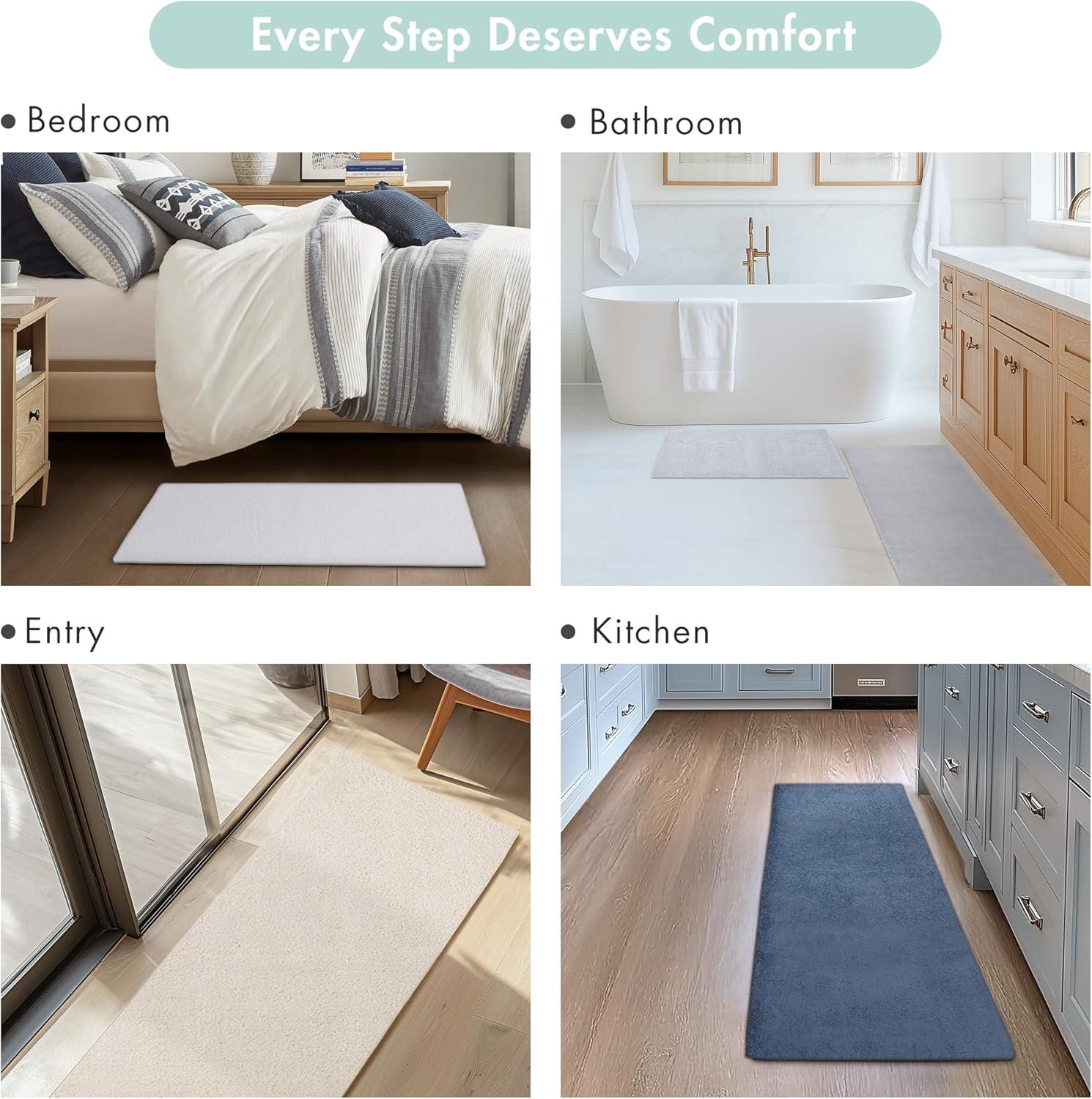 imageMadison Park Marshmallow Bathroom Rug Non Slip Luxrurious Plush Bath Mat Absorbent Quick Dry Spa Design Bath Room Dcor 24x40 GreySeafoam