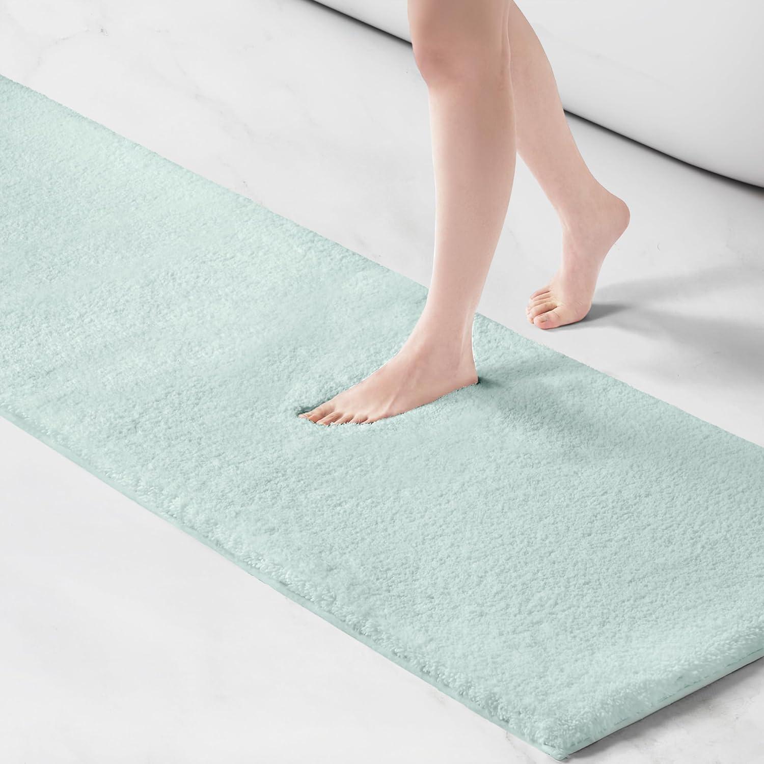 imageMadison Park Marshmallow Bathroom Rug Non Slip Luxrurious Plush Bath Mat Absorbent Quick Dry Spa Design Bath Room Dcor 24x40 GreySeafoam
