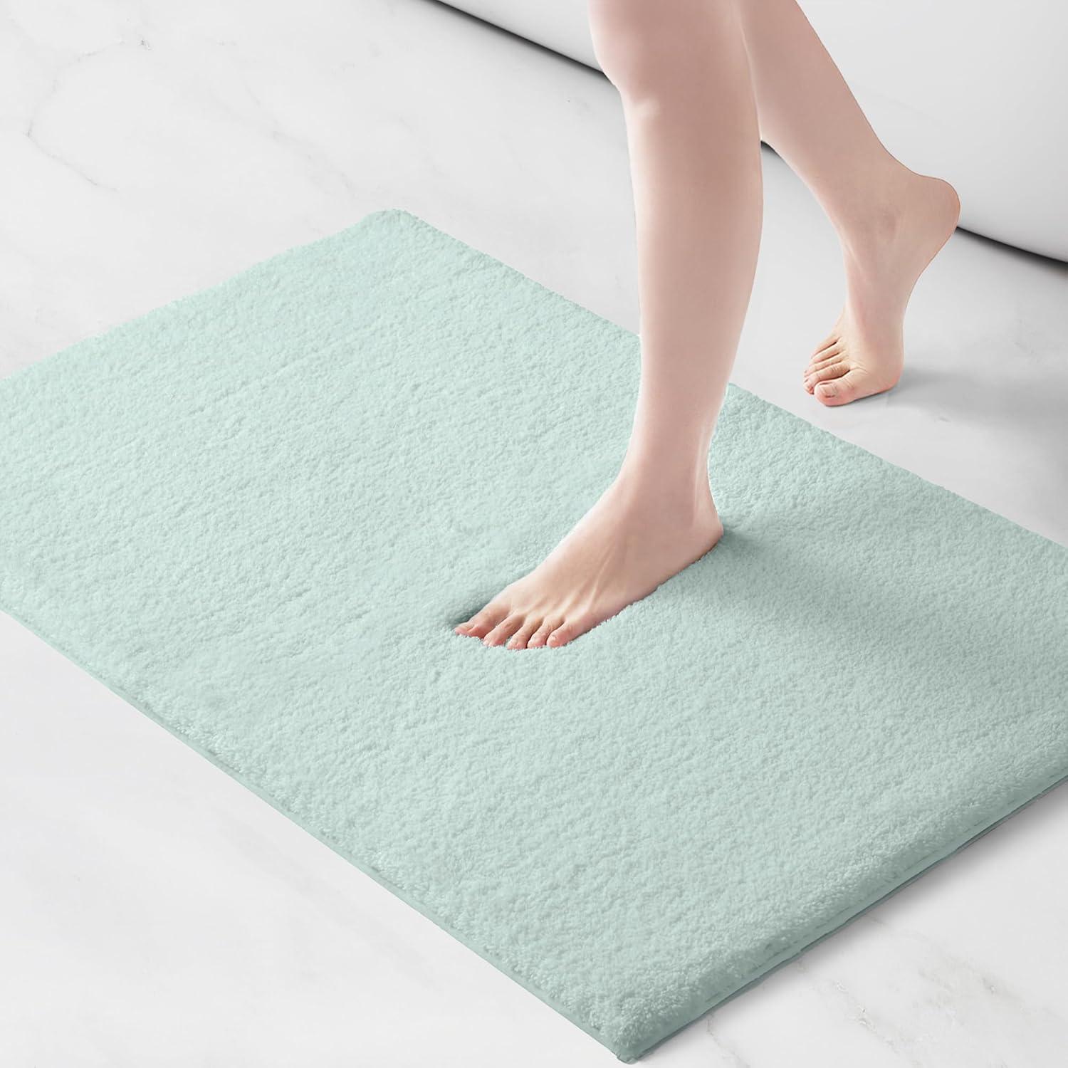 imageMadison Park Marshmallow Bathroom Rug Non Slip Luxrurious Plush Bath Mat Absorbent Quick Dry Spa Design Bath Room Dcor 24x40 GreySeafoam
