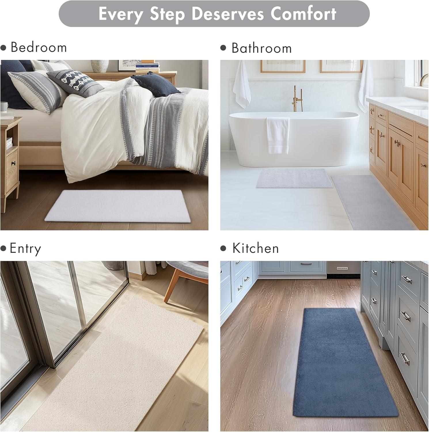 imageMadison Park Marshmallow Bathroom Rug Non Slip Luxrurious Plush Bath Mat Absorbent Quick Dry Spa Design Bath Room Dcor 24x40 GreySilver