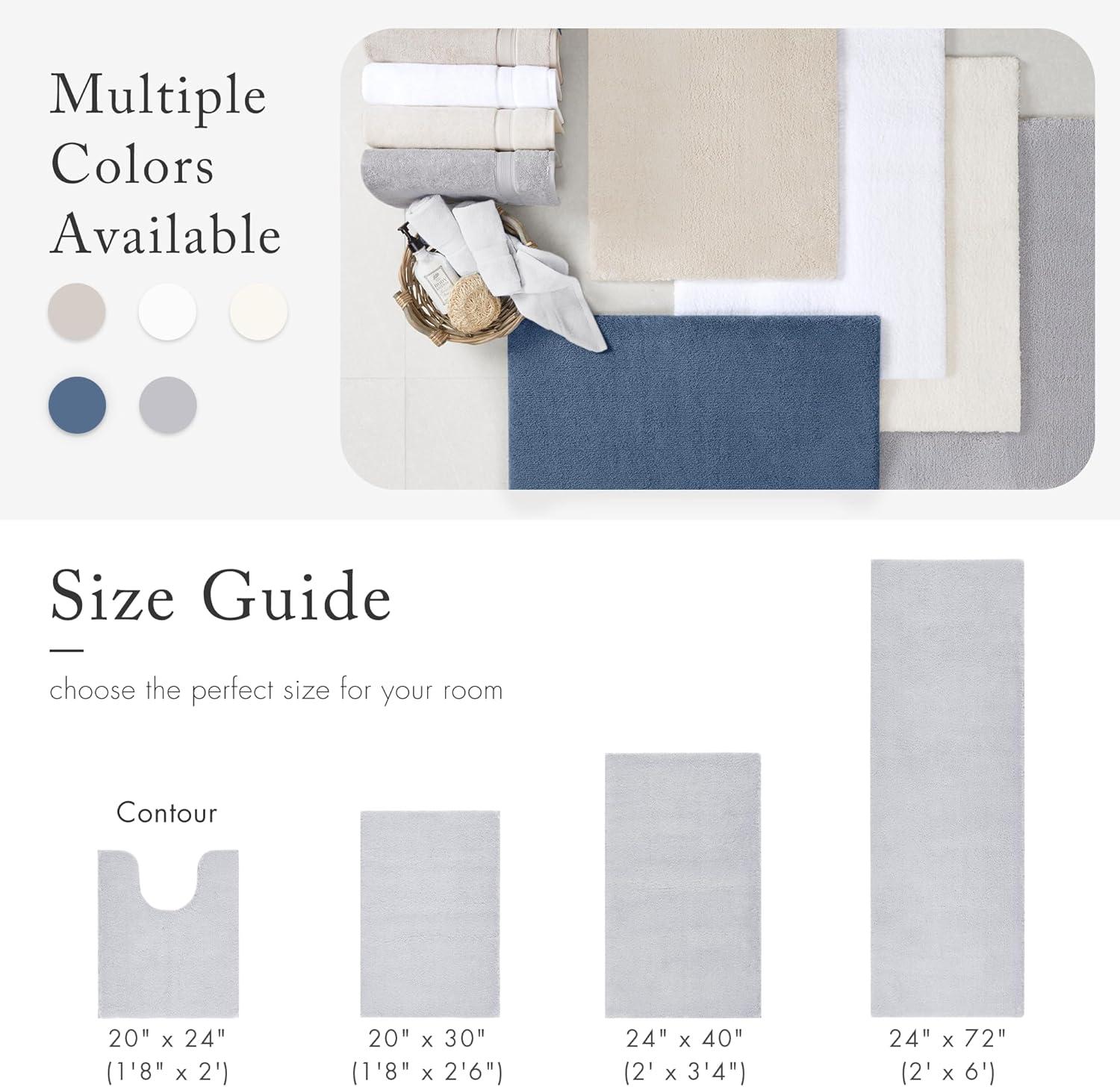 imageMadison Park Marshmallow Bathroom Rug Non Slip Luxrurious Plush Bath Mat Absorbent Quick Dry Spa Design Bath Room Dcor 24x40 GreySilver