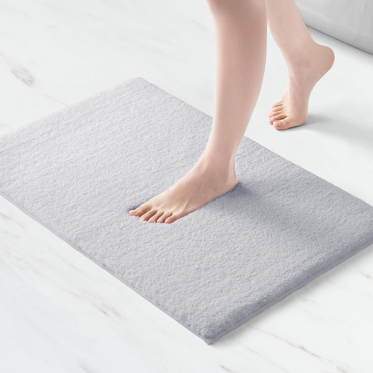 imageMadison Park Marshmallow Bathroom Rug Non Slip Luxrurious Plush Bath Mat Absorbent Quick Dry Spa Design Bath Room Dcor 24x40 GreySilver