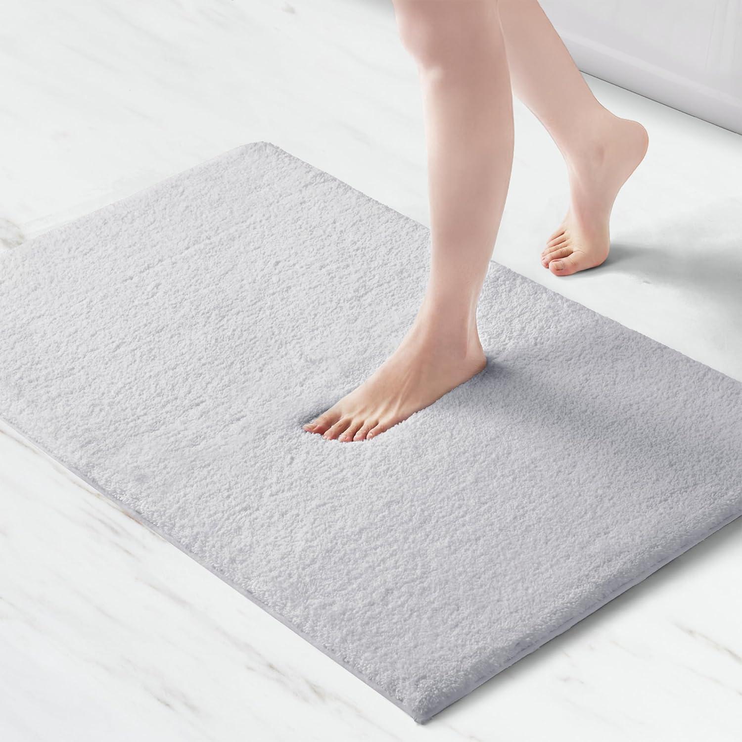 imageMadison Park Marshmallow Bathroom Rug Non Slip Luxrurious Plush Bath Mat Absorbent Quick Dry Spa Design Bath Room Dcor 24x40 GreySilver