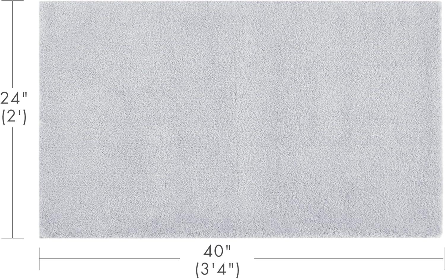 imageMadison Park Marshmallow Bathroom Rug Non Slip Luxrurious Plush Bath Mat Absorbent Quick Dry Spa Design Bath Room Dcor 24x40 GreySilver