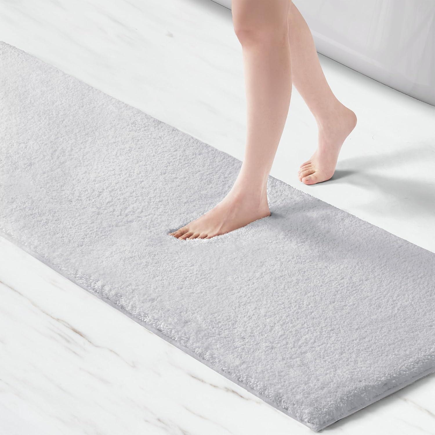 imageMadison Park Marshmallow Bathroom Rug Non Slip Luxrurious Plush Bath Mat Absorbent Quick Dry Spa Design Bath Room Dcor 24x40 GreySilver