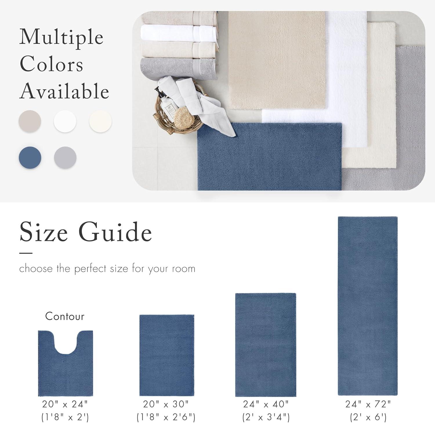 imageMadison Park Marshmallow Bathroom Rug Non Slip Luxrurious Plush Bath Mat Absorbent Quick Dry Spa Design Bath Room Dcor 24x40 GreySlate Blue